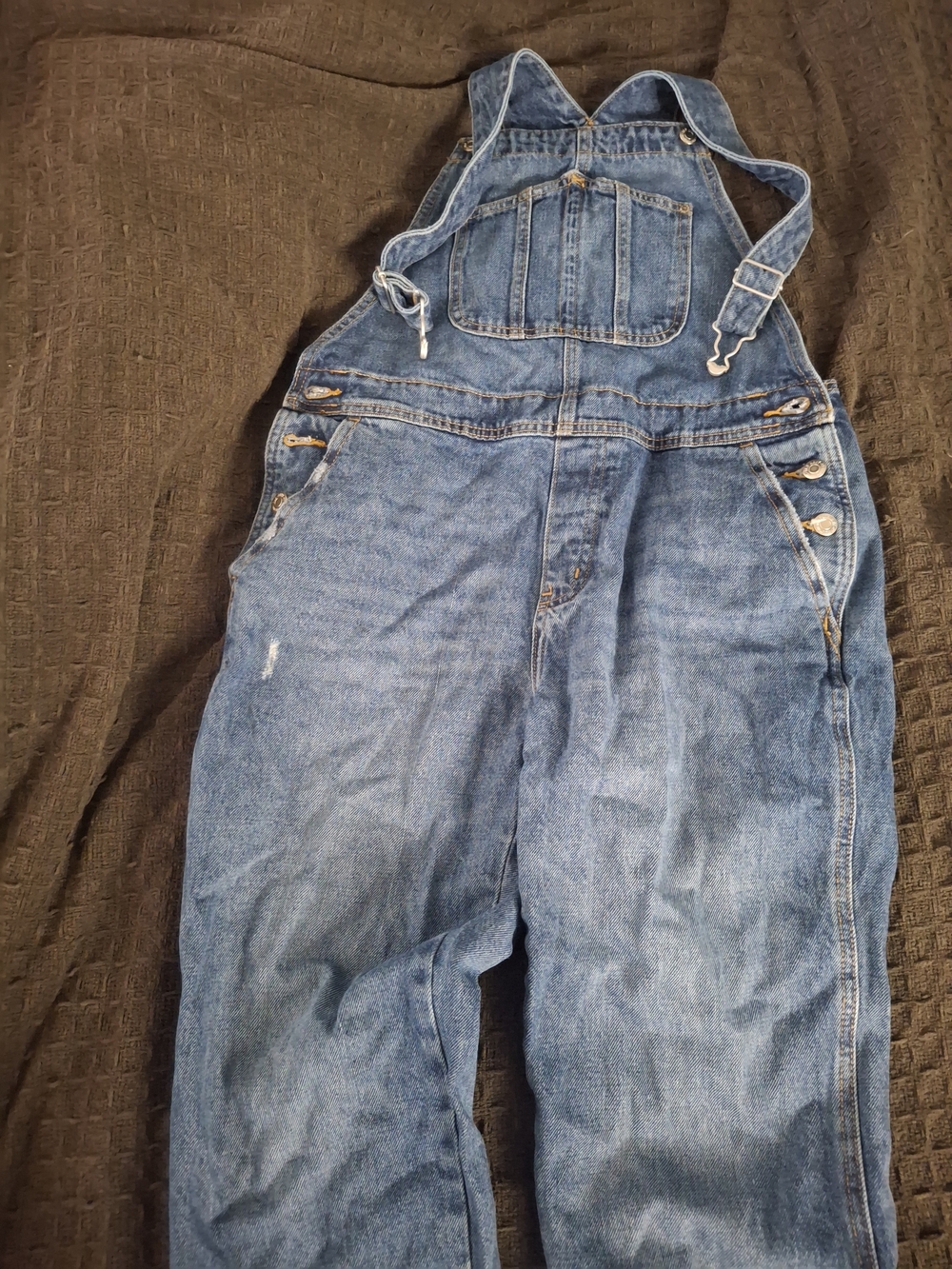 Old Navy Medium Blue Denim Overalls with Front Bib Pocket